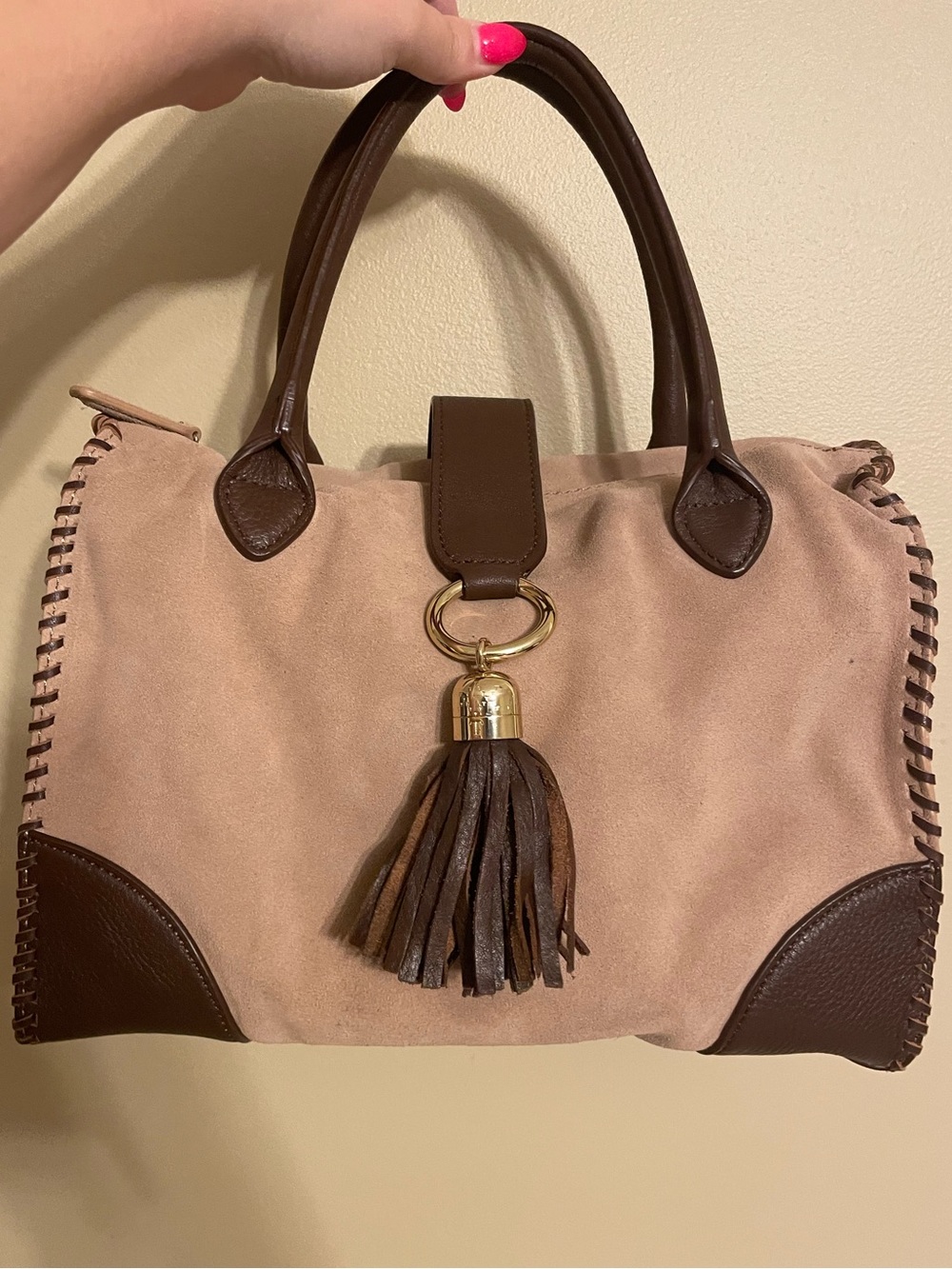Talbots Suede Leather Handbag Crossbody - Picture 1 of 6